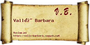 Valló Barbara névjegykártya